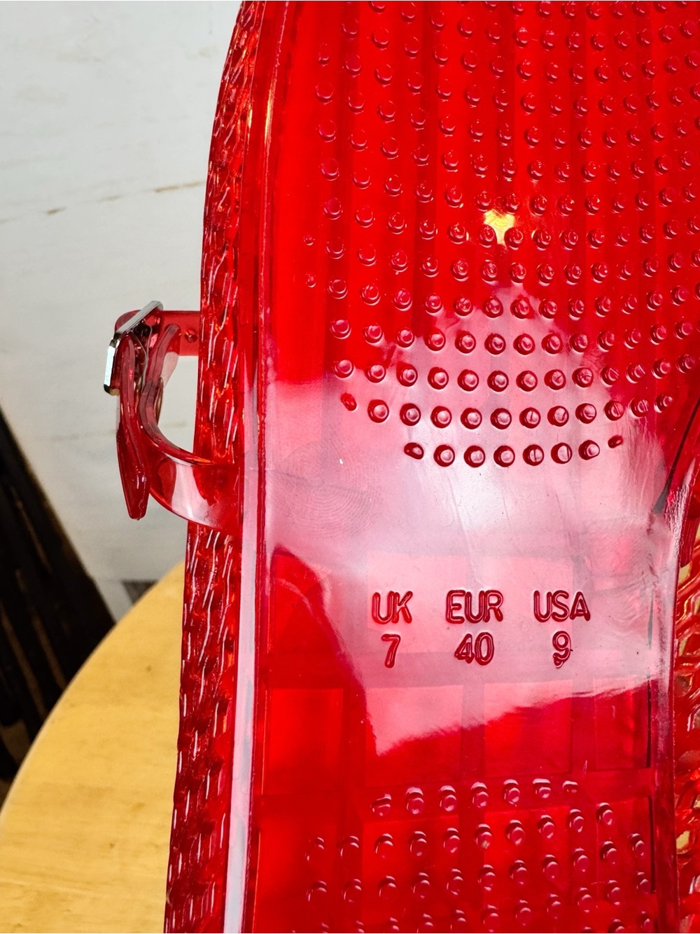 Intentionally Blank, Red Maryjane Jelly Shoes, 9 NWOT - Picture 12 of 12